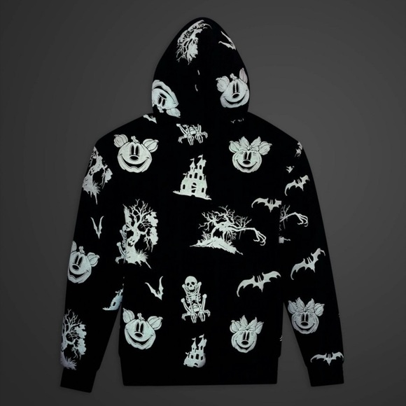 New with tags - Disney - Mickey & Minnie Mouse Halloween Glow-in-the-Dark Hoodie - Picture 9 of 10